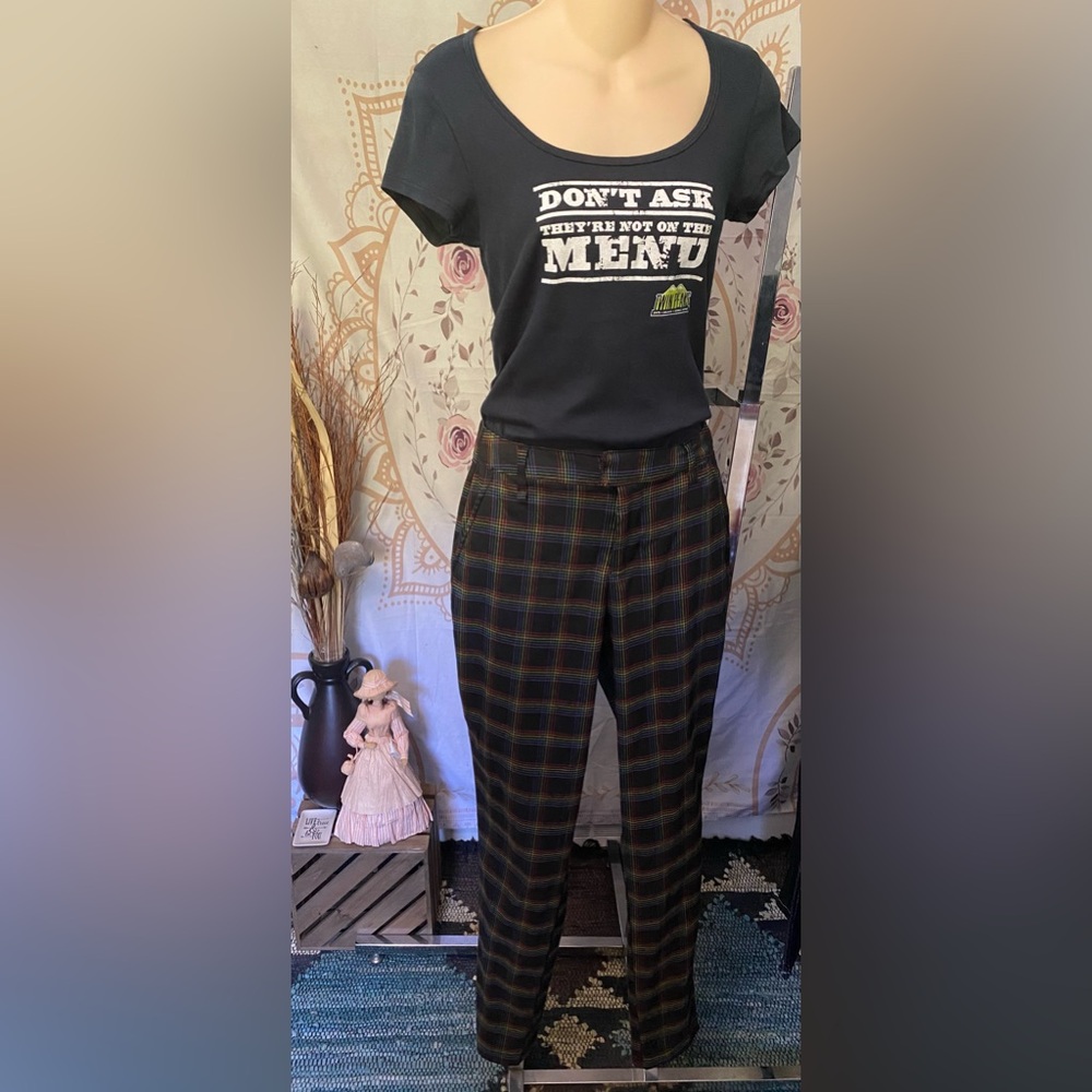 Vintage Hot Topic black and multi-color striped pants size Small